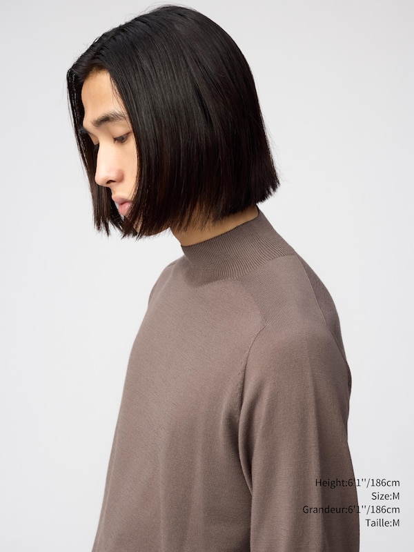 3D Knit Mock Neck Sweater