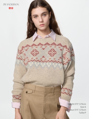 Lambswool Fair Isle Crew Neck Sweater