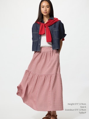 Tiered Maxi Skirt | Gingham Check