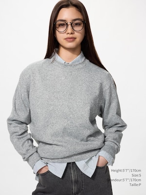 T-SHIRT DOUX POLAIRE TRICOTÉ COL ROND