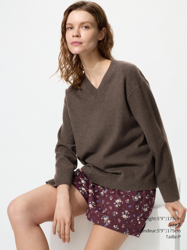 Washable Knit V Neck Sweater