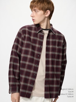 CHEMISE FLANELLE À CARREAUX MANCHES LONGUES