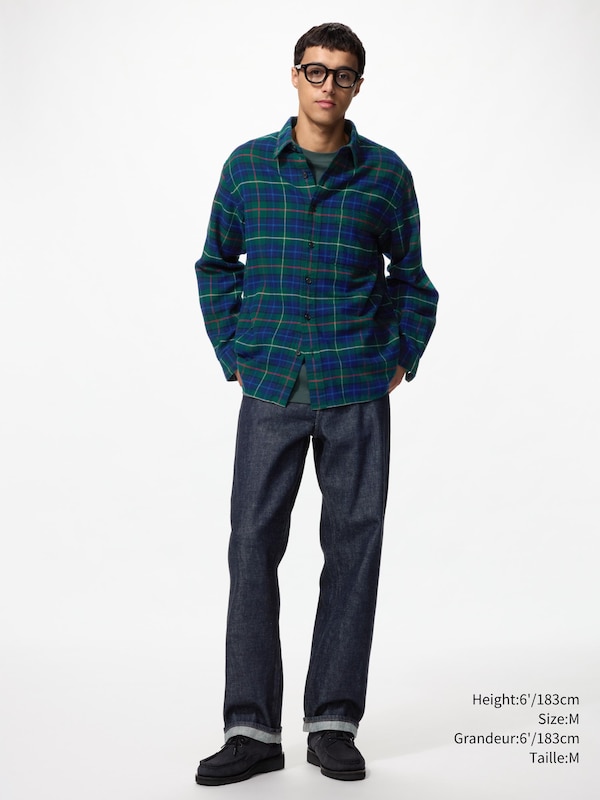 CHEMISE FLANELLE À CARREAUX MANCHES LONGUES