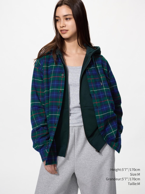 CHEMISE FLANELLE À CARREAUX MANCHES LONGUES