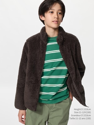 ENFANT VESTE EN POLAIRE DUVETEUX À ZIP INTÉGRAL