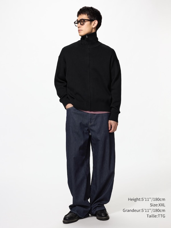 Smooth Cotton Full Zip Cardigan