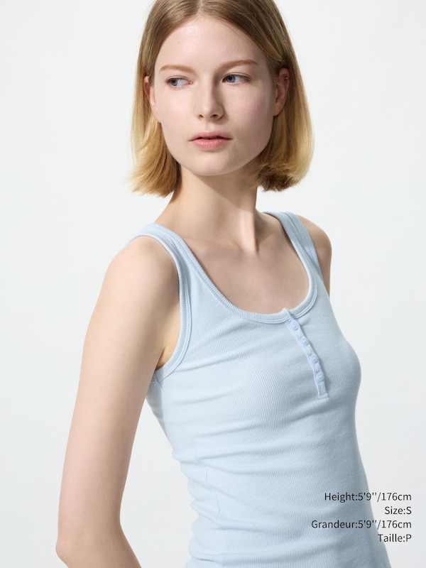 FEMME HAUT COL HENLEY SANS MANCHES
