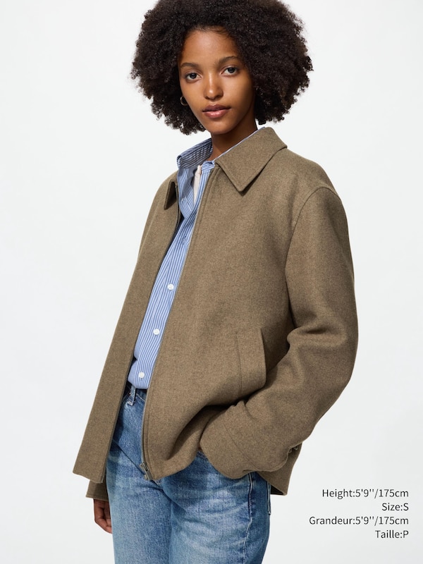Single Collar Short Blouson