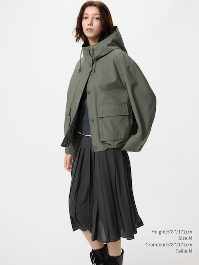 Utility cotton blend parka 