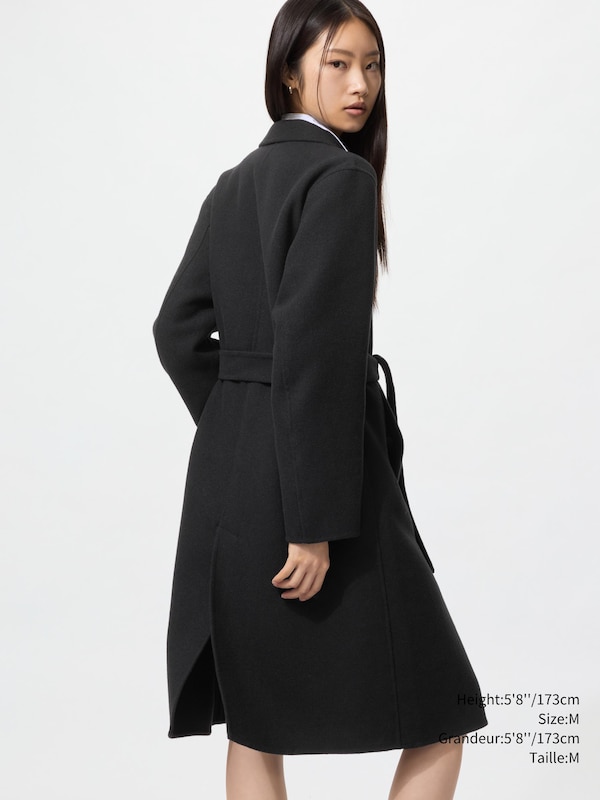 FEMME MANTEAU LONG DÉCONTRACTÉ DOUBLE-FACE