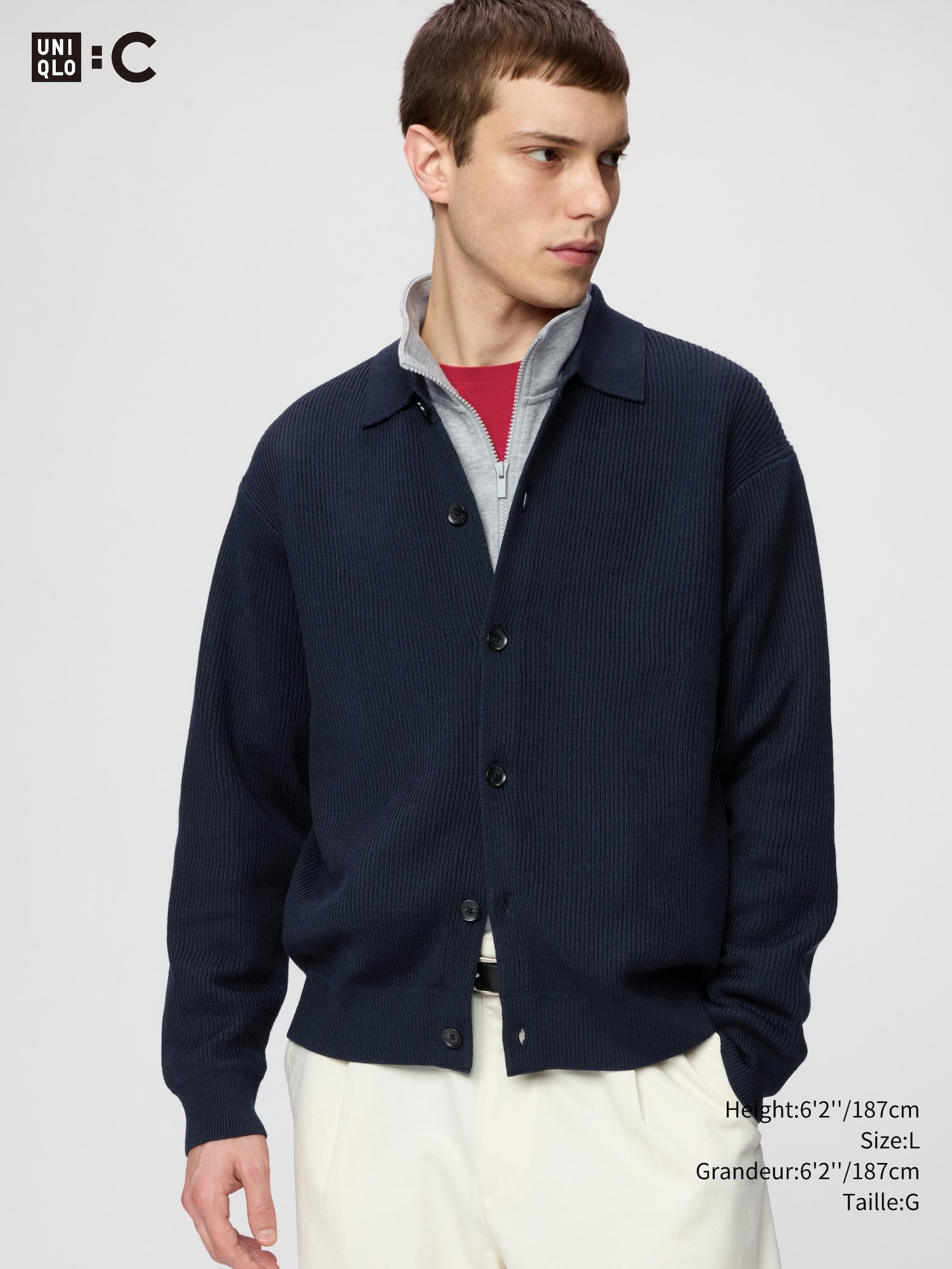 Merino Blend Shirts Collar Cardigan
