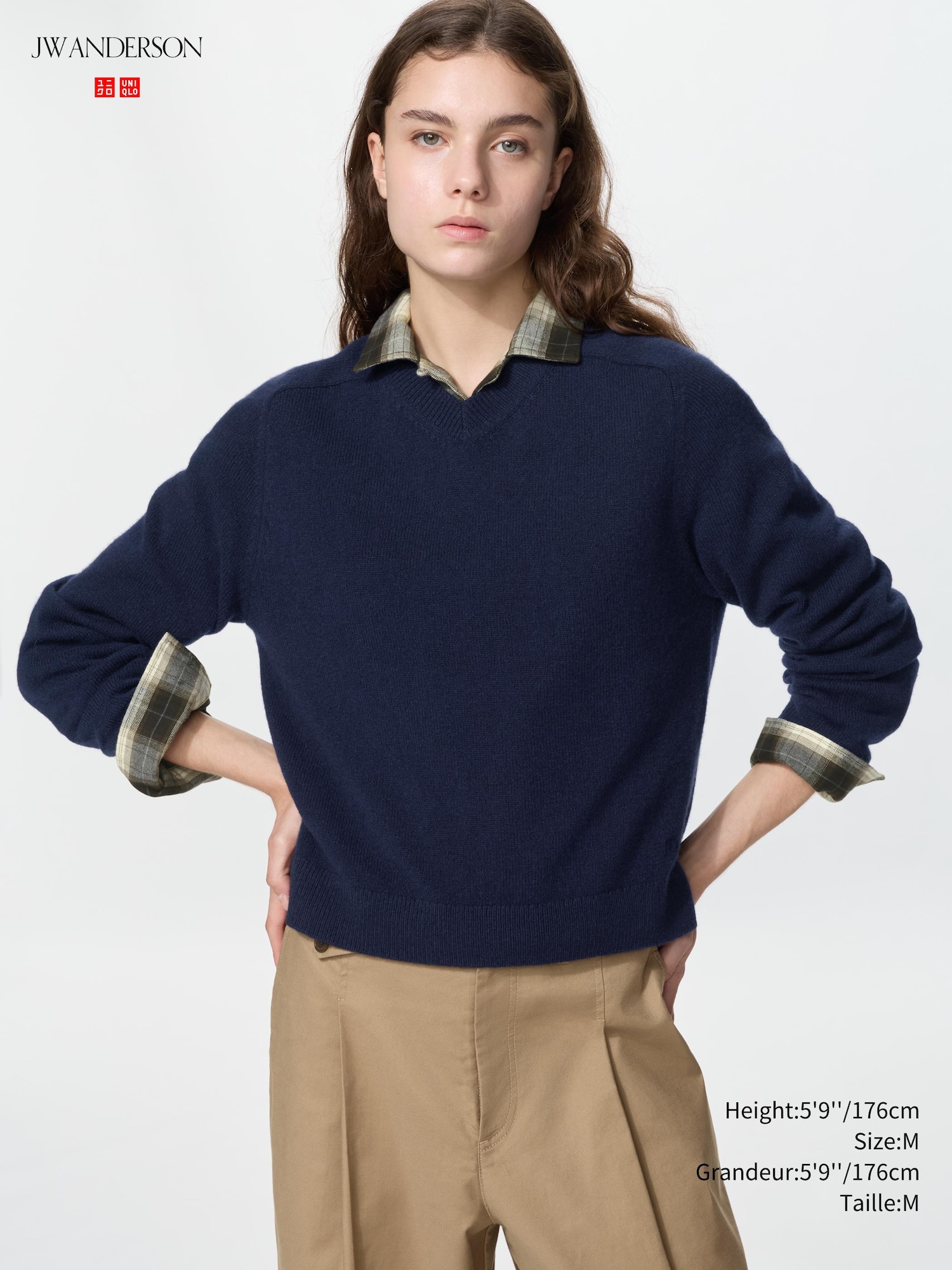 Wool Cashmere V Neck Short Sweater