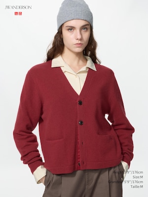 Lambswool V Neck Short Cardigan