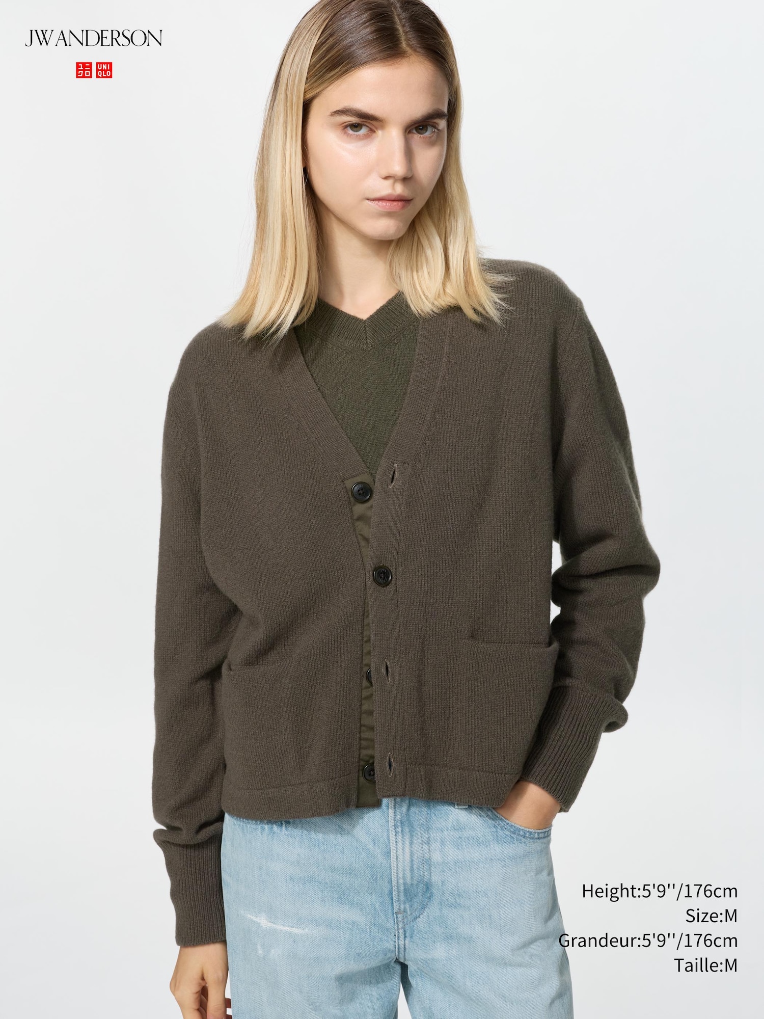Lambswool V Neck Short Cardigan