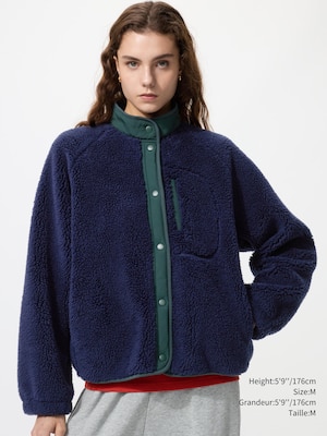 FEMME VESTE DOUBLÉE DE POLAIRE À PAREMENTS