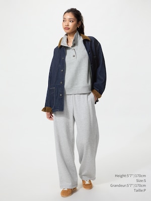 PANTALON AMPLE DOUBLÉ DE POLAIRE EN COTON OUATÉ