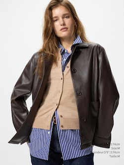 Coated Relaxed Shirt Jacket