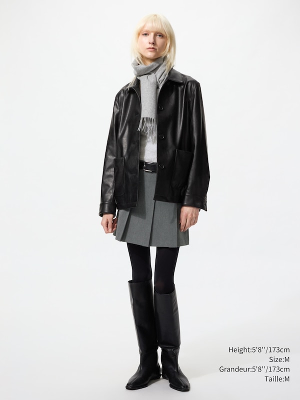 Coated Relaxed Shirt Jacket