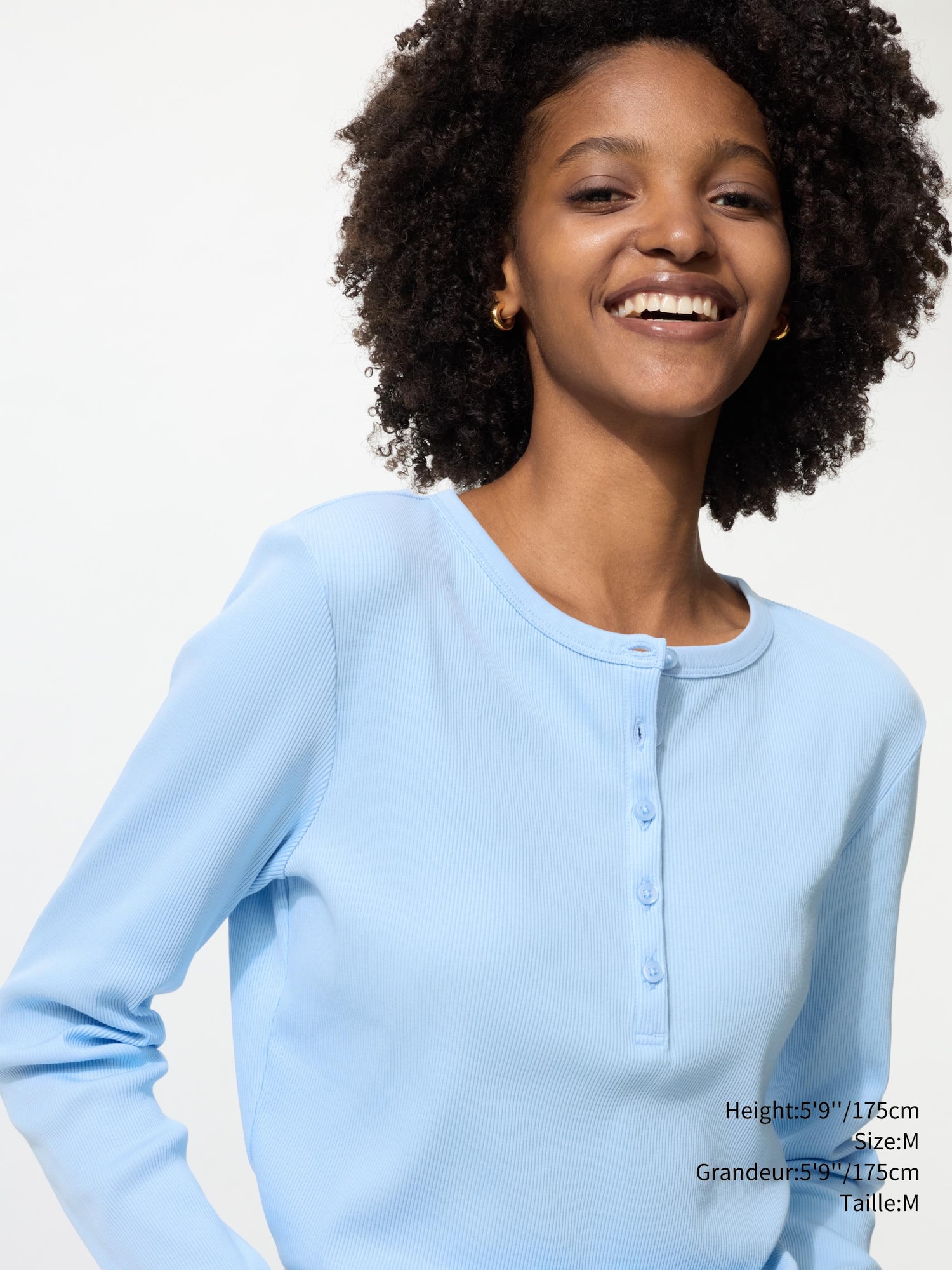 Women's Ribbed Henley Neck T-Shirt | UNIQLO CA