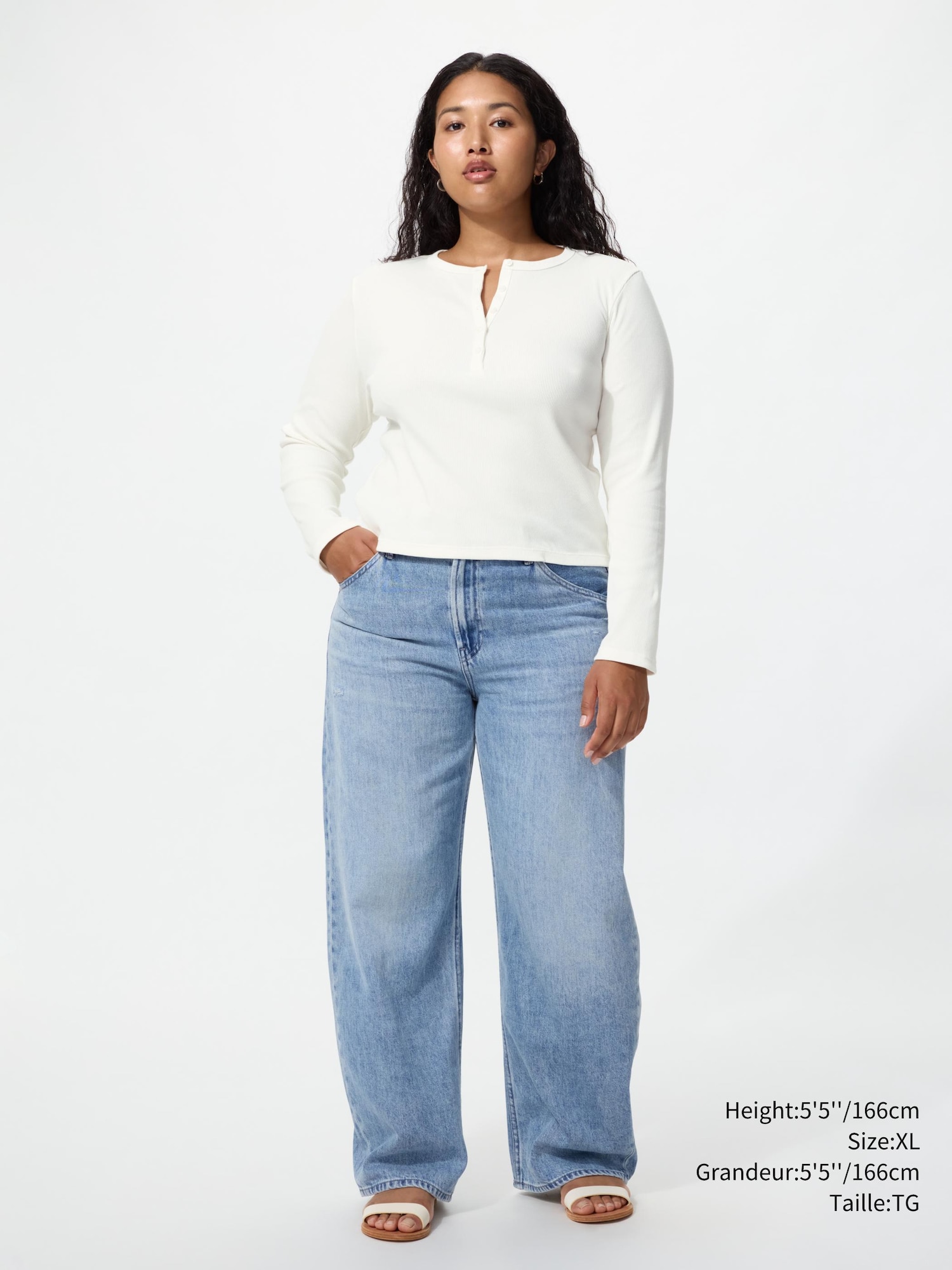 Women's Ribbed Henley Neck T-Shirt | UNIQLO CA