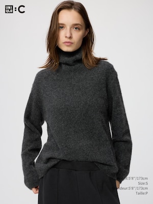 Fluffy Cashmere Relaxed V Neck Sweater