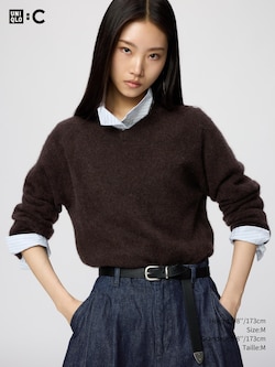 Fluffy Cashmere Relaxed V Neck Sweater