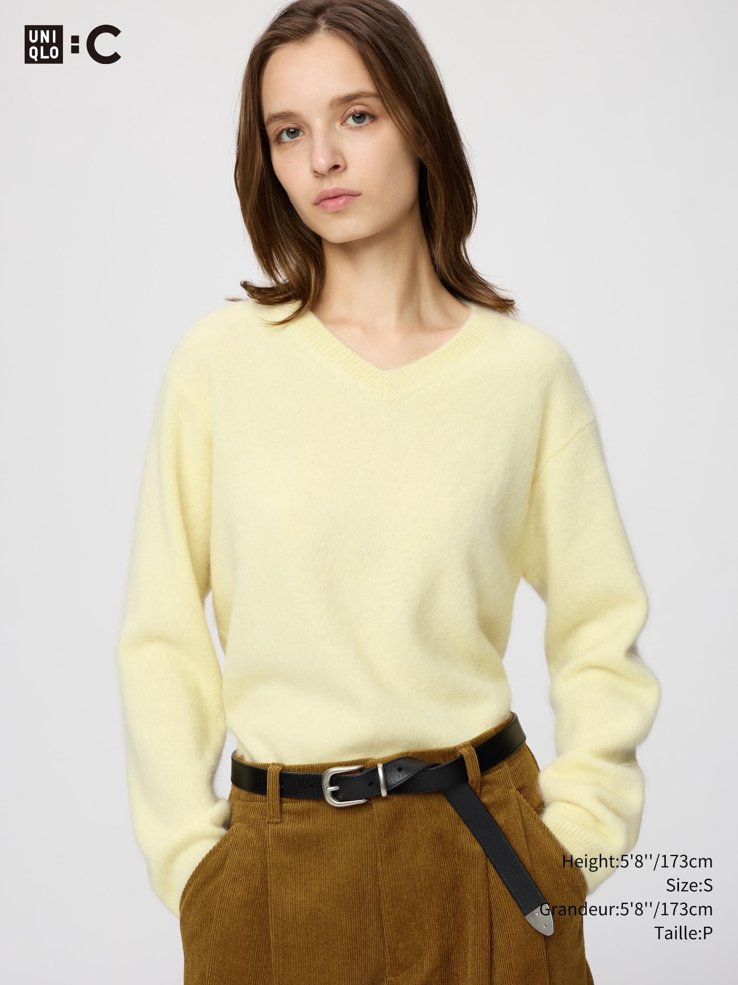 Fluffy Cashmere Relaxed V Neck Sweater