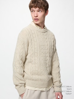 Low Gauge Cable Crew Neck Sweater
