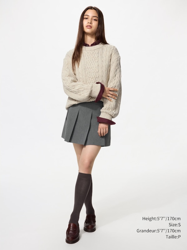 Low Gauge Cable Crew Neck Sweater