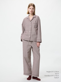 FEMME PYJAMA EN COTON MANCHES LONGUES