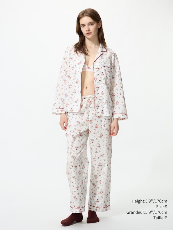 Cotton Pajamas Long Sleeve | Flower