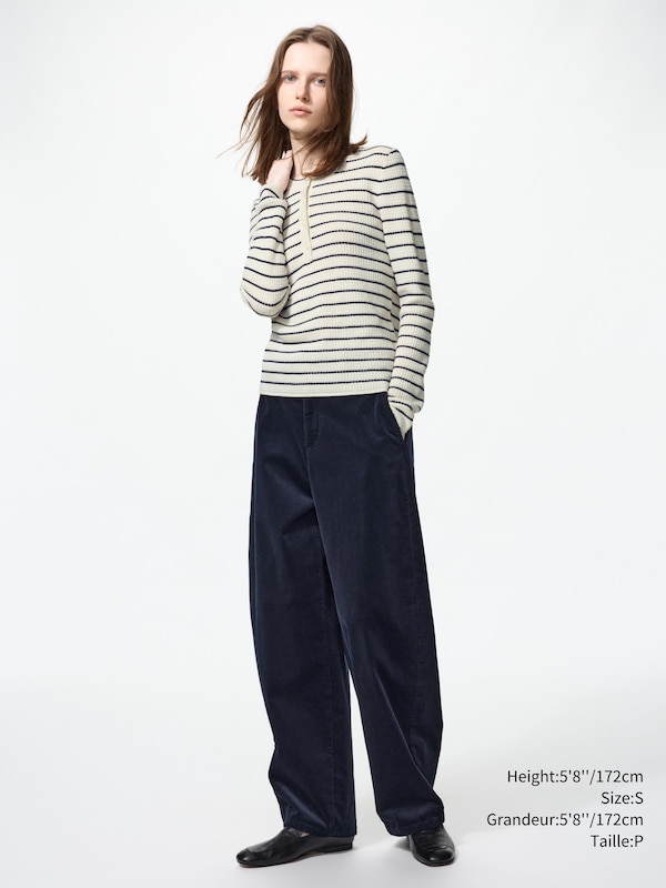 FEMME CHANDAIL MÉLANGE MÉRINOS COL HENLEY