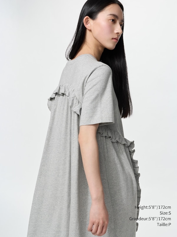 Frill Short Sleeve T-Shirt Dress