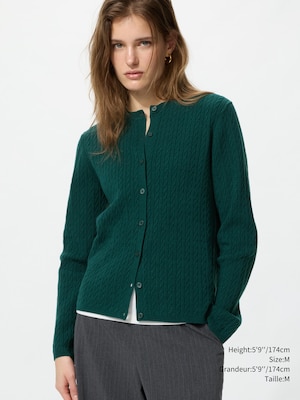 Mini Cable Crew Neck Cardigan