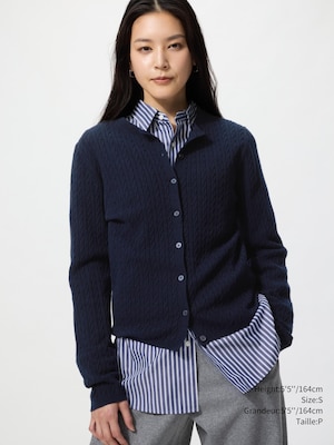 Cardigan maille | torsade fine