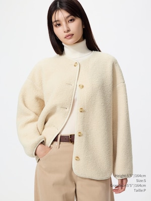 FEMME CARDIGAN DÉCONTRACTÉ DOUBLÉ DE POLAIRE
