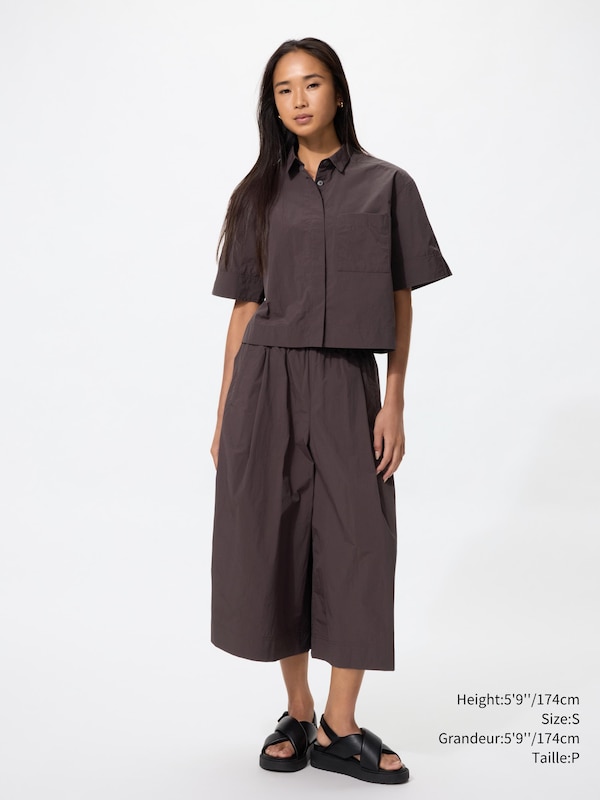 NYLON BOXY SHORT SHIRT | HALF SLEEVE