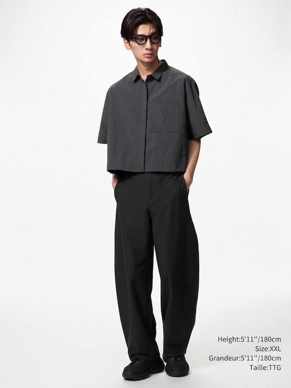 NYLON BOXY SHORT SHIRT | HALF SLEEVE