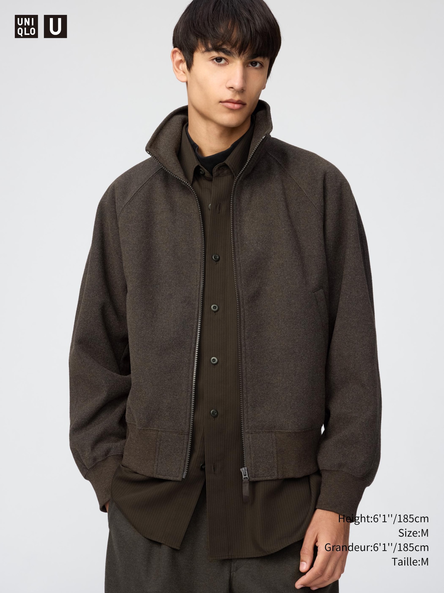 Men's Brushed Full-Zip Blouson | UNIQLO CA