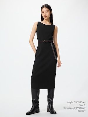 ROBE TRICOTÉE CÔTELÉE LAVABLE SANS MANCHES