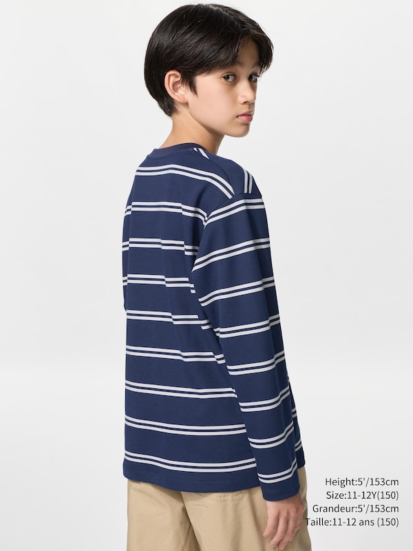 AIRism Cotton Striped Crew Neck T-Shirt