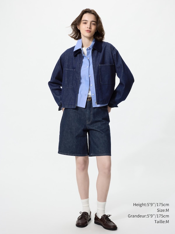 Zip Up Short Jacket | Denim