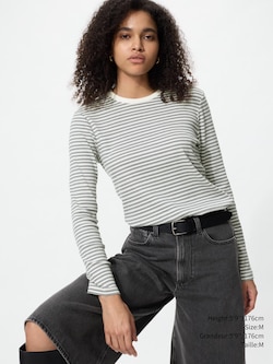 Soft Ribbed T-Shirt Long Sleeve | Striped