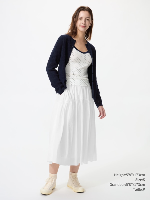 FEMME CAMISOLE CÔTELÉE EN DENTELLE COL EN V