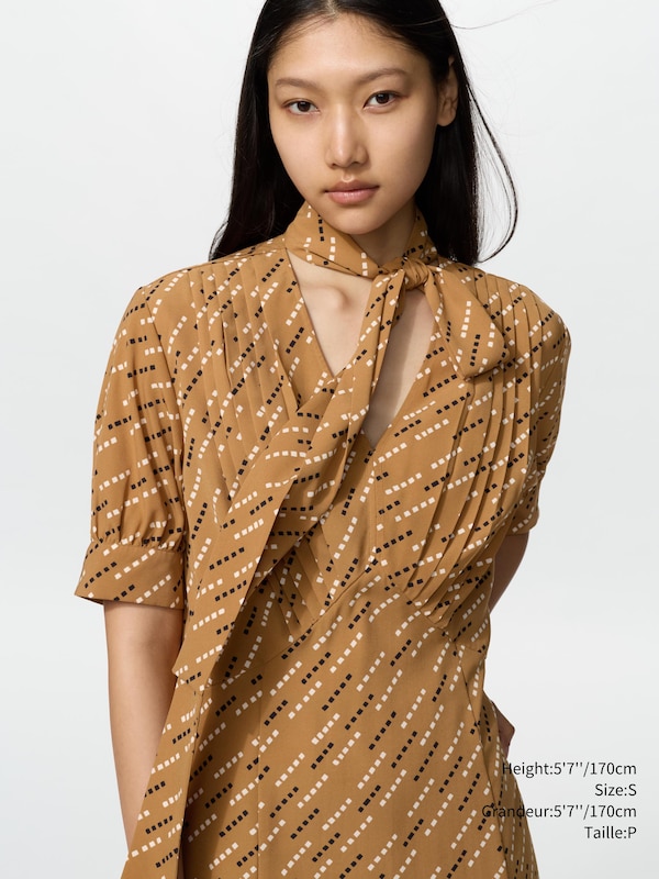Bow Tie Dress Short Sleeve | Print
