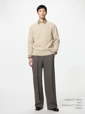 PANTALON AMPLE EN JERSEY BROSSÉ | LONG