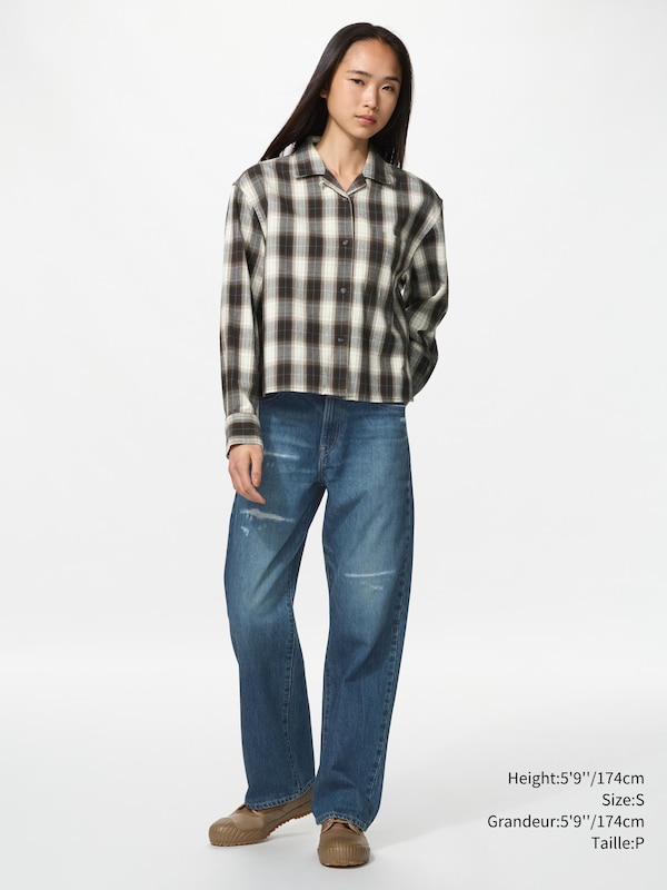 Flannel Boxy Shirt Long Sleeve
