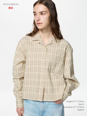 FEMME CHEMISE DROITE EN FLANELLE MANCHES LONGUES