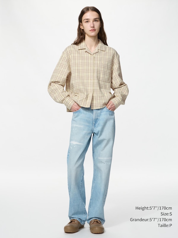 Flannel Boxy Shirt Long Sleeve
