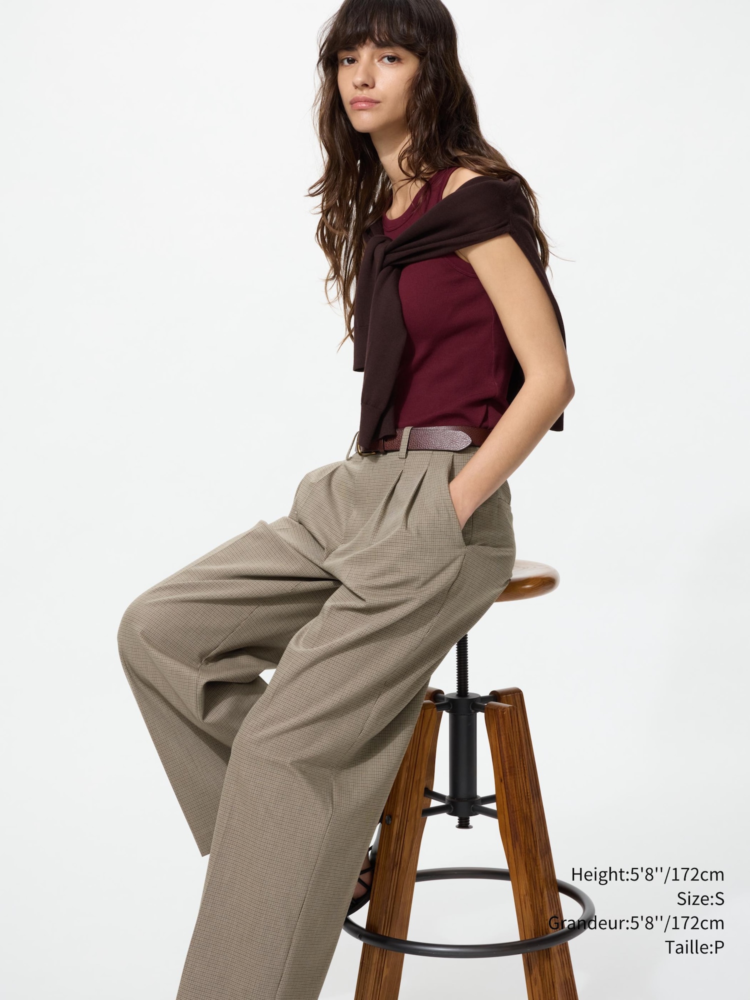 Unisex Smart Wide Straight Pants | Check | UNIQLO CA